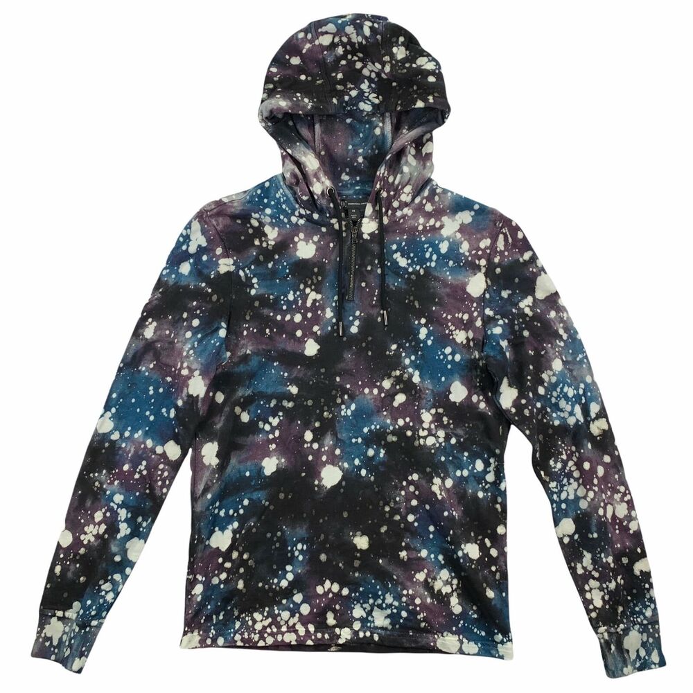 INC Mens Out Of Focus Allover Print Hoodie Multicolor XS